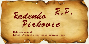 Radenko Pirković vizit kartica